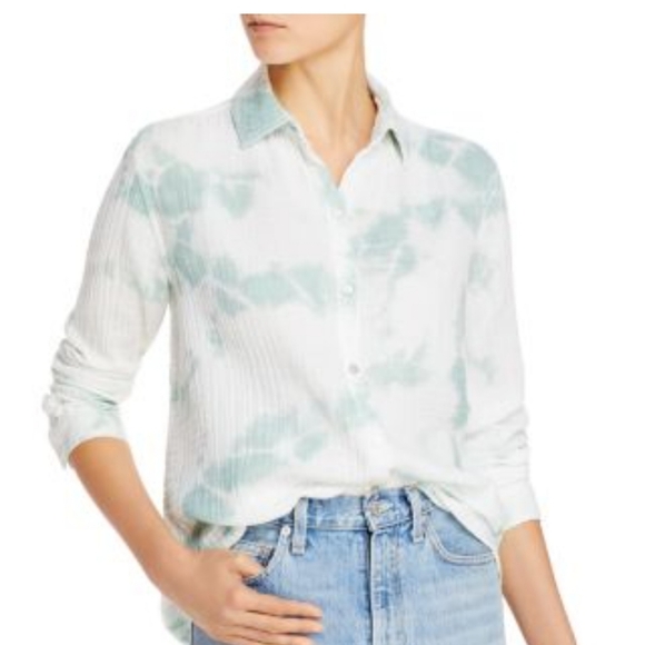 beachlunchlounge Tops - Beachlunchlounge James Tie Dyed Puckered Gauze Shirt szM  BinD